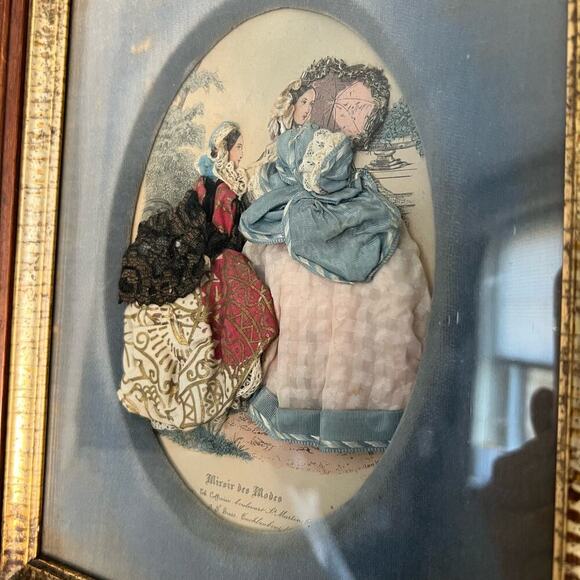 Vintage Mid Century French Miroir des Modes Fashion Plate Display Shadowbox Art - Picture 7 of 8